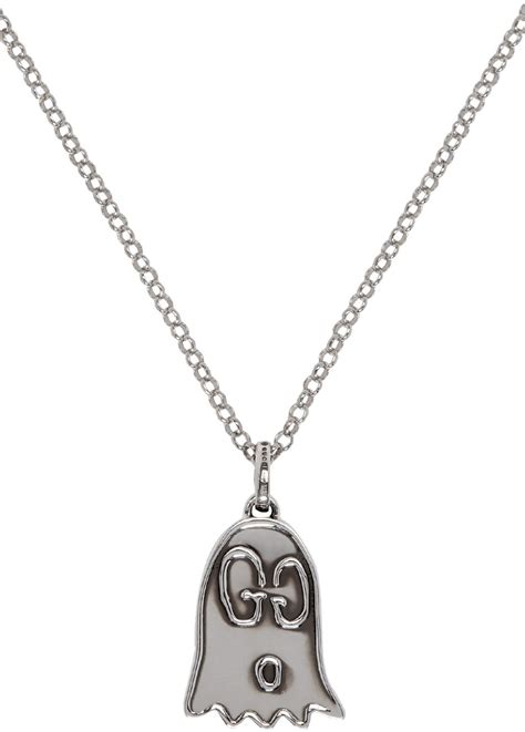 gucci ghost mens necklace|gucci ghost pendant necklace in silver.